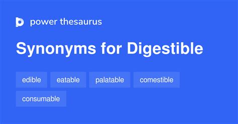 DIGESTIBLE in Thesaurus: 100+ Synonyms & Antonyms …