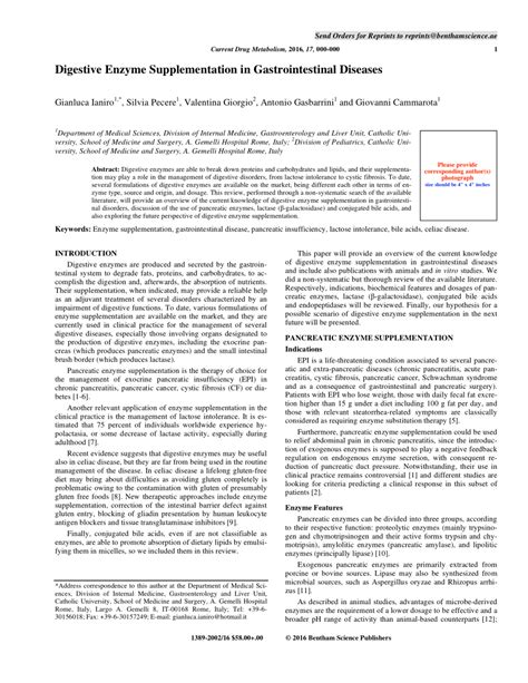 Digestive Enzyme Supplementation in Gastrointestinal Diseases - muktibox.com