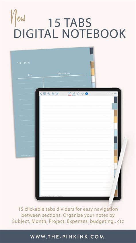 DIGITAL NOTEBOOK GoodNotes Template GoodNotes Notebook Notability Template Notability