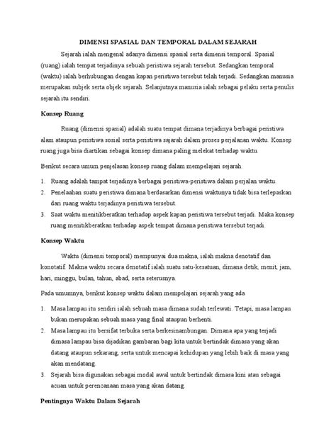 Dimensi Spasial dan Temporal dalam Sejarah - wintechmobiles.com