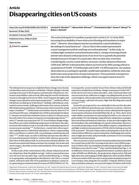 Disappearing cities on US coasts - Nature - wintechmobiles.com