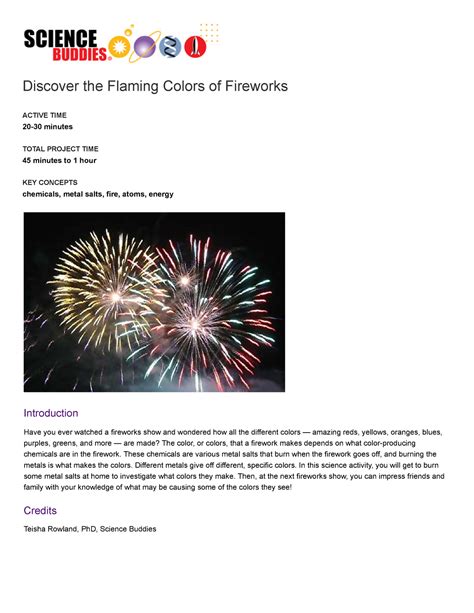 Discover the Flaming Colors of Fireworks | STEM Activity - wintechmobiles.com