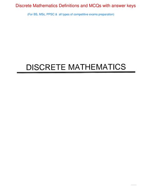 Discrete Mathematics Preparation - Computer Science - wintechmobiles.com