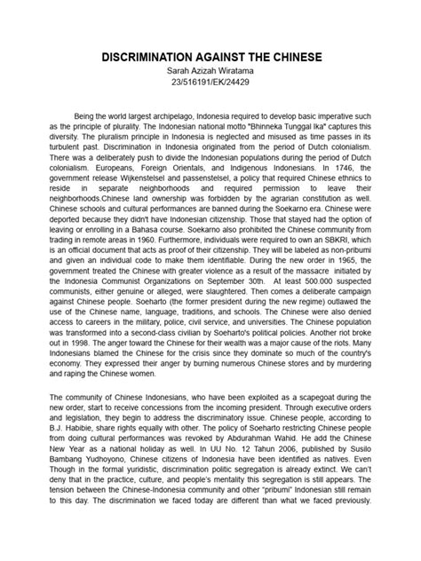 Discrimination against Chinese Indonesians - wintechmobiles.com