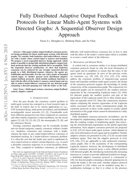 Distributed adaptive output feedback consensus protocols for linear ... - coolestguyplanet.net