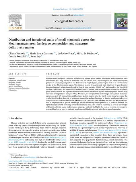 Distribution and functional traits of small mammals across the ... - raincitystudios.com