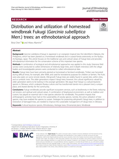 Distribution and utilization of homestead windbreak Fukugi ( - raincitystudios.com