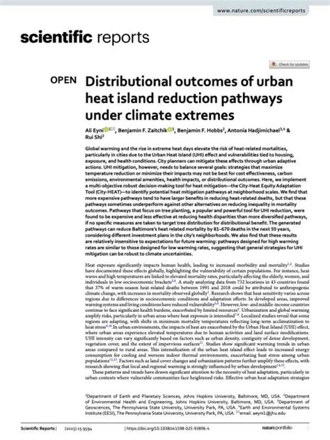 Distributional outcomes of urban heat island reduction ... - Nature - raincitystudios.com