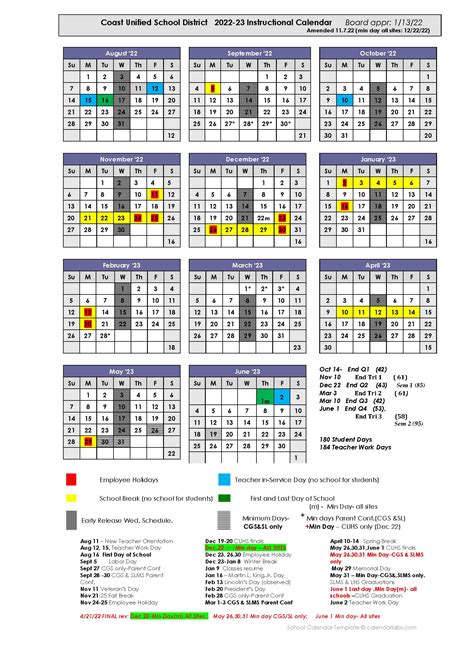 DISTRICT CALENDARS
