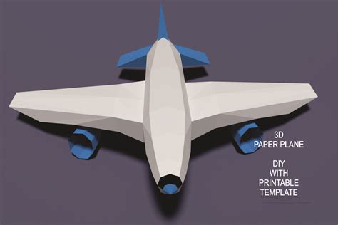 DIY 3D Paper Plane Template/ 3D Model/ Origami/ Printable