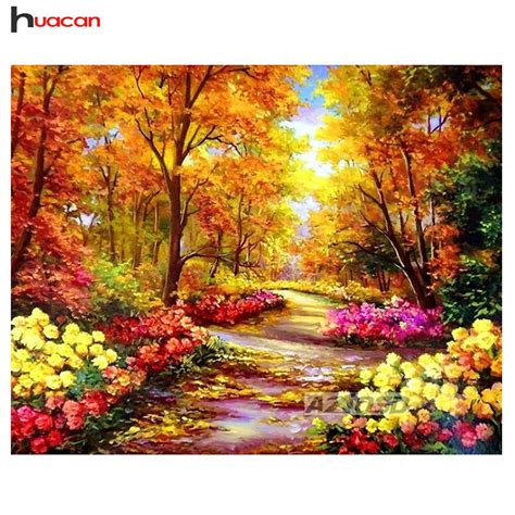 DIY 5D Diamond Painting Kits Autumn Path Trees,Diamond