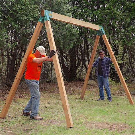 DIY AFrame Swing Set. How to Build a Modern AFrame Swing Set. (via
