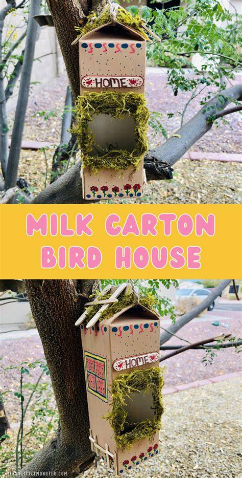 DIY Bird House using Milk Carton - Recycled Crafts - raincitystudios.com