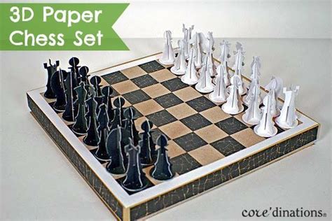 DIY Chess Set with 3D Paper Pieces Darice Diy chess set, Chess set