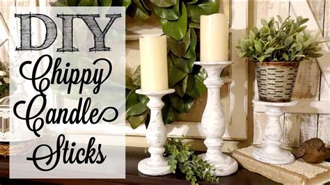 DIY Chippy Candle Sticks Paint Layering Technique - YouTube