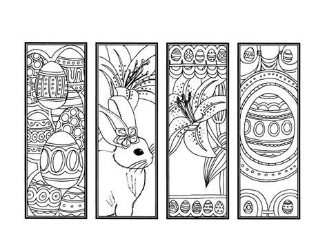 DIY Easter Bookmarks Printable Coloring Page Adult Coloring Printable