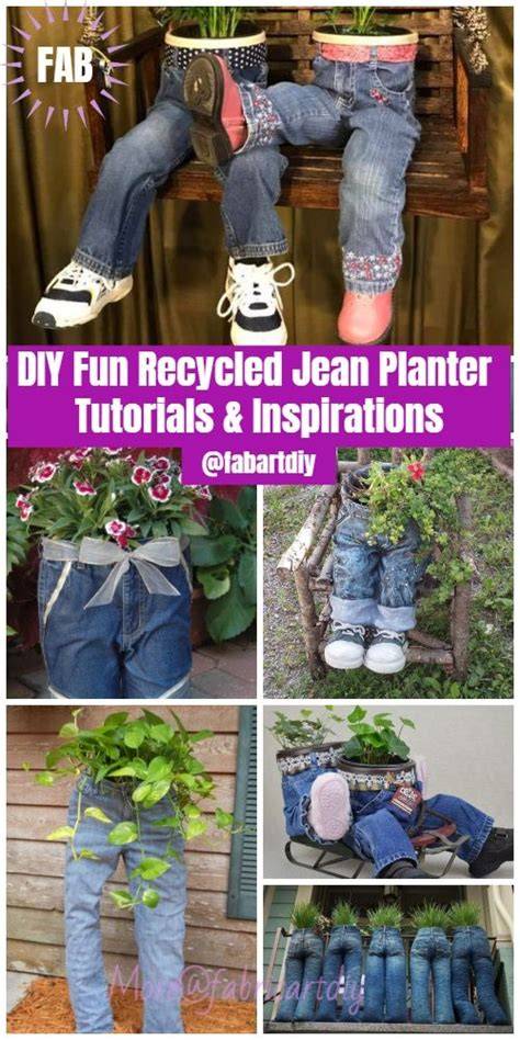 DIY Fun Recycled Jean Planter Tutorials & Inspirations - raincitystudios.com
