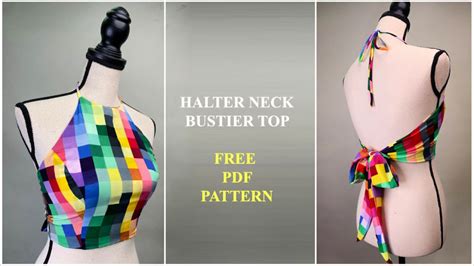 DIY Free Pattern Halter Neck Bustier Crop Top + PDF Pattern YouTube