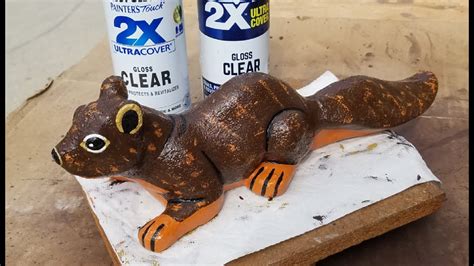 DIY Garden Statue Restoration -- Squirrel #1 - muktibox.com