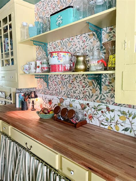 DIY Handpainted Tile Backsplash - Gathered Living - muktibox.com