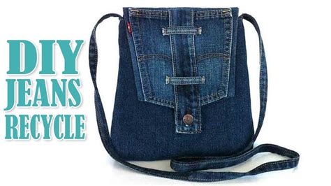 DIY JEANS LONG STRIP BAG IDEA OUT OF OLD JEANS // Cute …