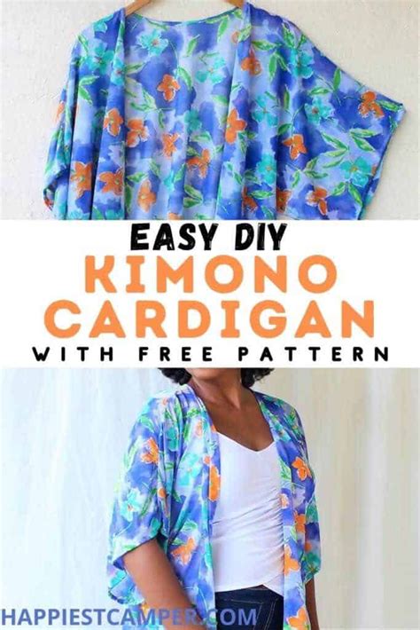 DIY Kimono Cardigan With Free Pattern Easy Sewing Tutorial for a