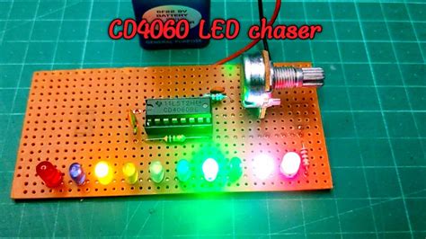 DIY LED CHASER USING IC CD4060. - YouTube