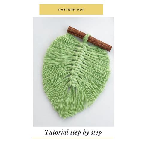 DIY Macrame feather PDF pattern / Leaf macrame tutorial for beginners