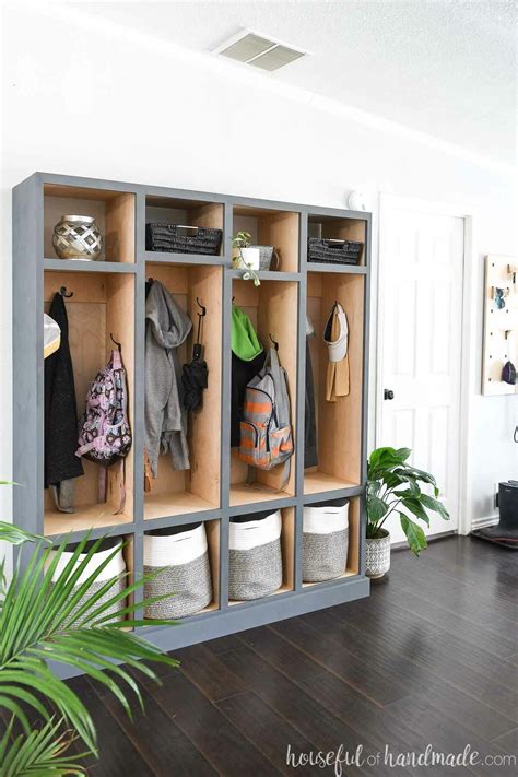 DIY Mudroom Storage Lockers Build Plans - Houseful of Handmade