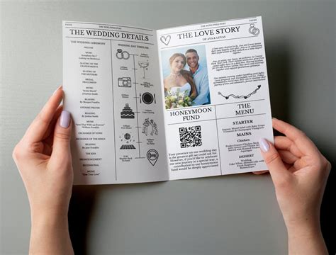 DIY Newspaper Wedding Program DIY Program Wedding Program Etsy