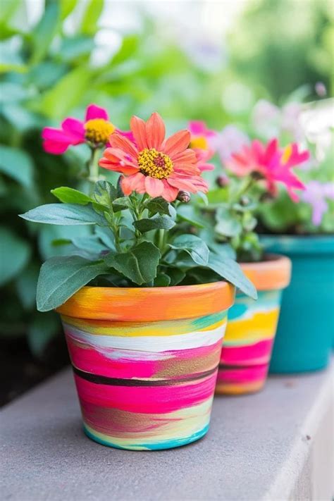 DIY Painted Pots - My Vintage Porch - muktibox.com