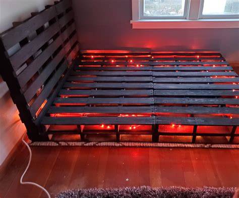 DIY Pallet Bed with Headboard and Lights - Easy Pallet … - raincitystudios.com