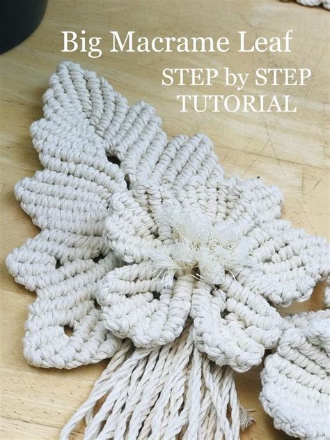 DIY Pattern Big Macrame Leaf. Macramé Pattern for Beginners. Floral