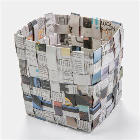 DIY Room Decoration / Recycled Newspaper Into Basket - raincitystudios.com