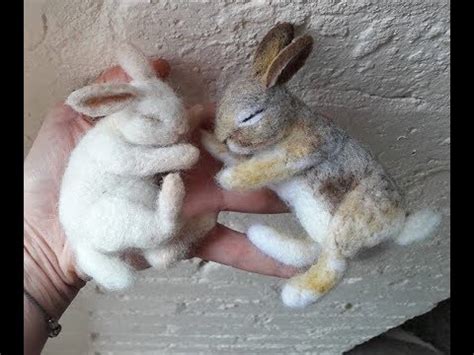 DIY Sleeping needle felting Wild Bunny Rabbit - YouTube