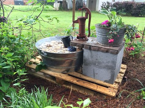 DIY Vintage Water Pump Fountain and Planter