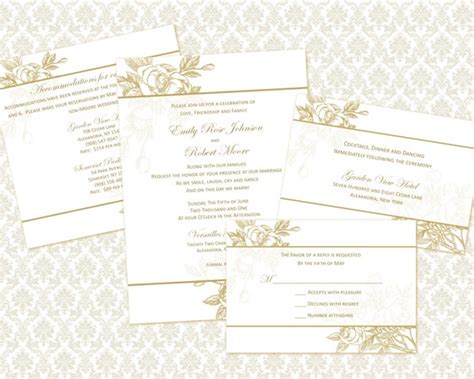 DIY Wedding Invitation Template Set 5x7 by WeddingsbyJanieV