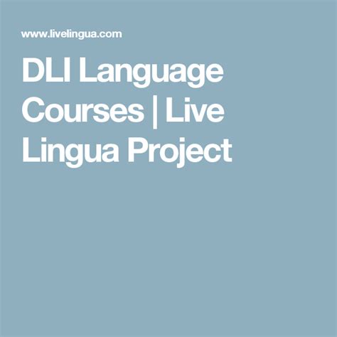 DLI Language Courses - Live Lingua