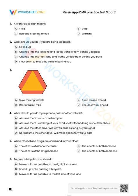 DMV Written Test in Mississippi Part 3 Practice Test Questions and
