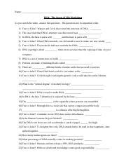 DNA Secret of Life Worksheet - Name ... - Studocu