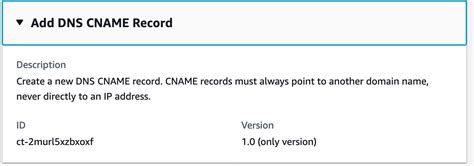 DNS Add CNAME Record - AMS Advanced Change Type …