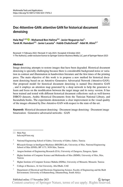 Doc-Attentive-GAN: attentive GAN for historical document denoising ... - coolestguyplanet.net