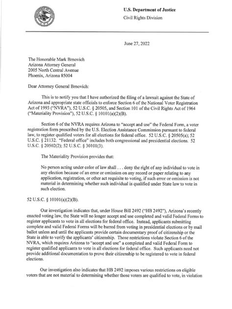 DOJ Letter to Arizona PDF