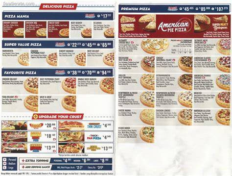 Domino Pizza Menu Dan Harga 2026 - raincitystudios.com