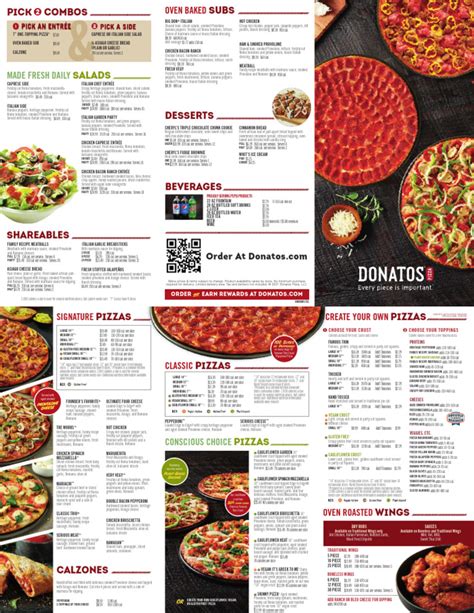 DONATOS PIZZA MENU PDF