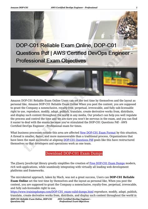 DOP-C01-KR Demotesten