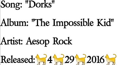 DORKS Lyrics - AESOP ROCK eLyrics.net