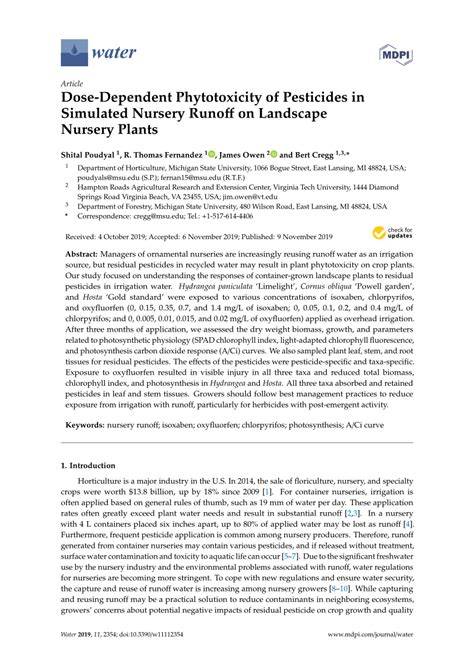 Dose-Dependent Phytotoxicity of Pesticides in … - raincitystudios.com