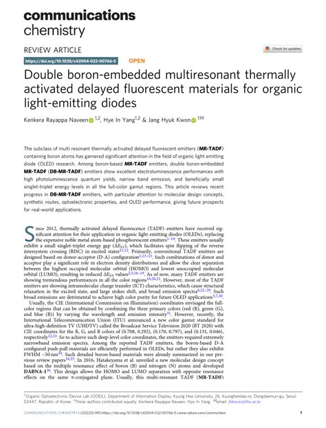 Double boron-embedded multiresonant thermally activated delayed ... - wintechmobiles.com