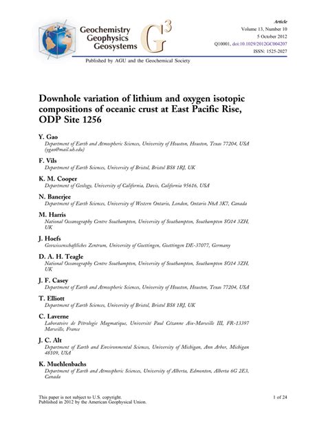 Downhole variation of lithium and oxygen isotopic compositions of ... - raincitystudios.com